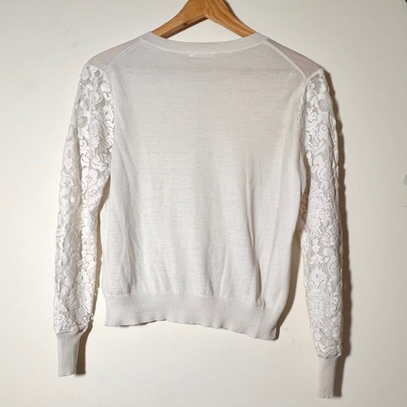 White cardigan with lace sleeves- Japanese brand Fray I.D - Picture 2 of 2